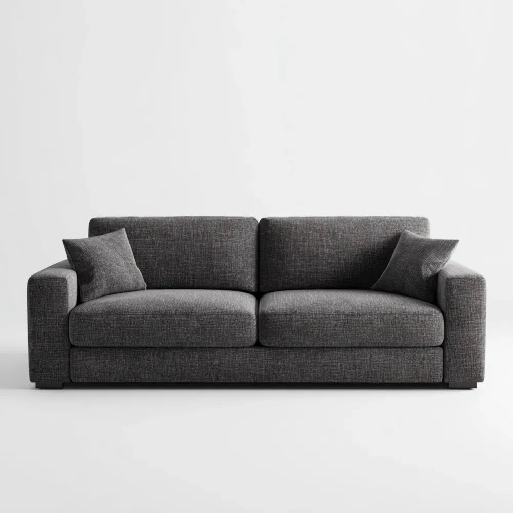 Sofa Set Fabric Upholstery 210x90x75 cm - Dark Gray - Modern Design