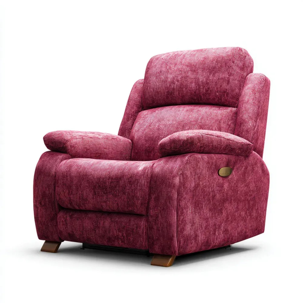 Recliner Plush Fabric 85x90x100 cm - Burgundy - Modern Comfort