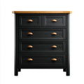 Chest of Drawers Wood 90x45x110 cm - Black and Wood - Classic Design