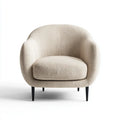 Armchair Upholstered Fabric 75x85x90 cm - Beige - Contemporary Design