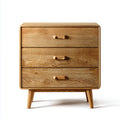 Wooden Chest of Drawers 70x40x75 cm - Oak Finish - Mid-Century Modern