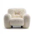 Armchair Faux Sheepskin Upholstery 85x90x85 cm - Cream - Cozy Design
