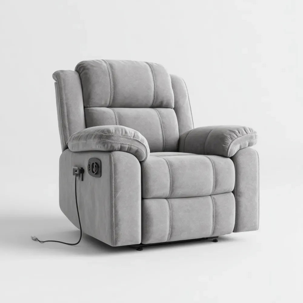 Recliner Chair Microfiber 90x90x100 cm - Light Gray - Contemporary Design